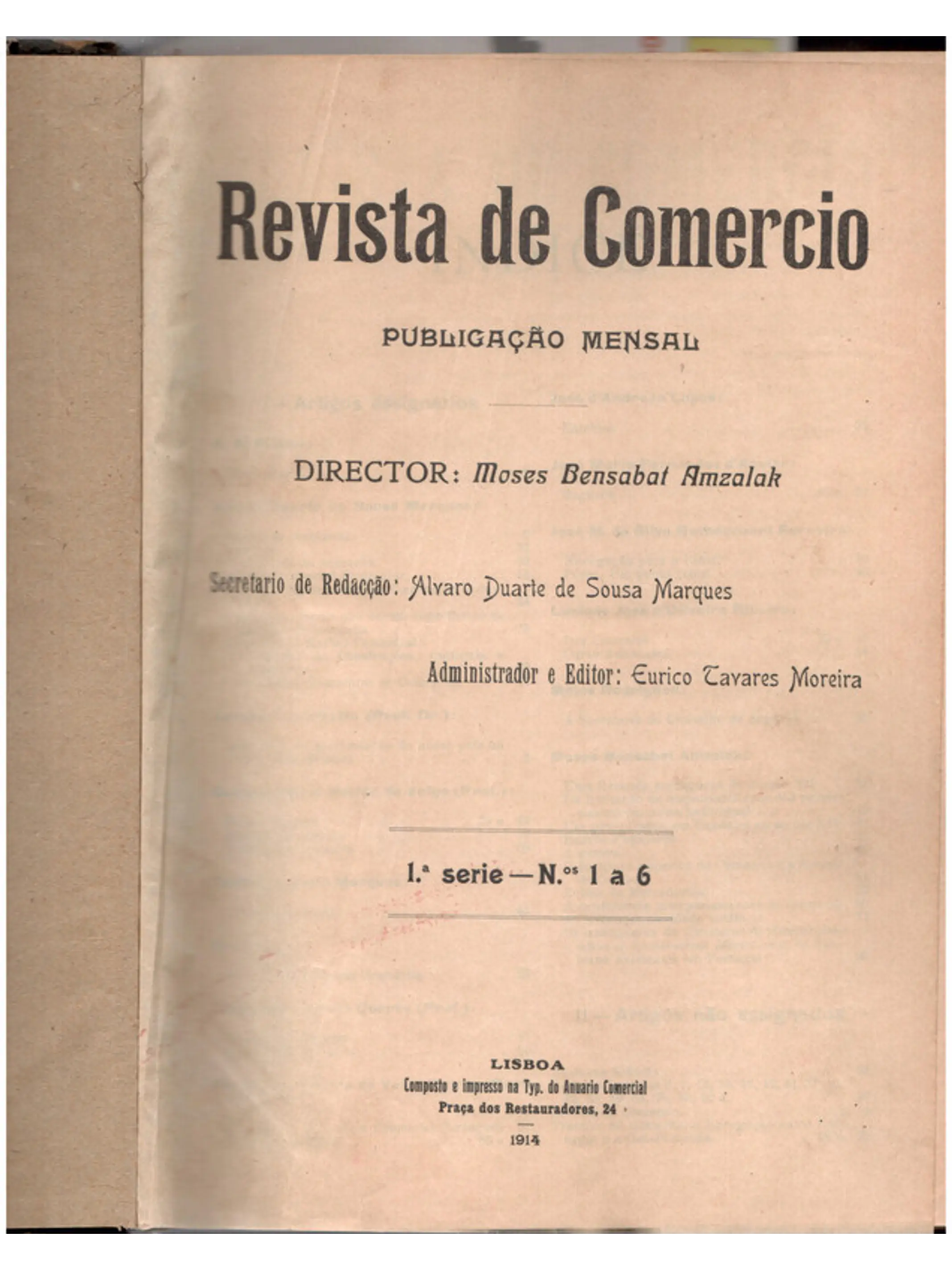 Revista de comércio Volume um a 6 1