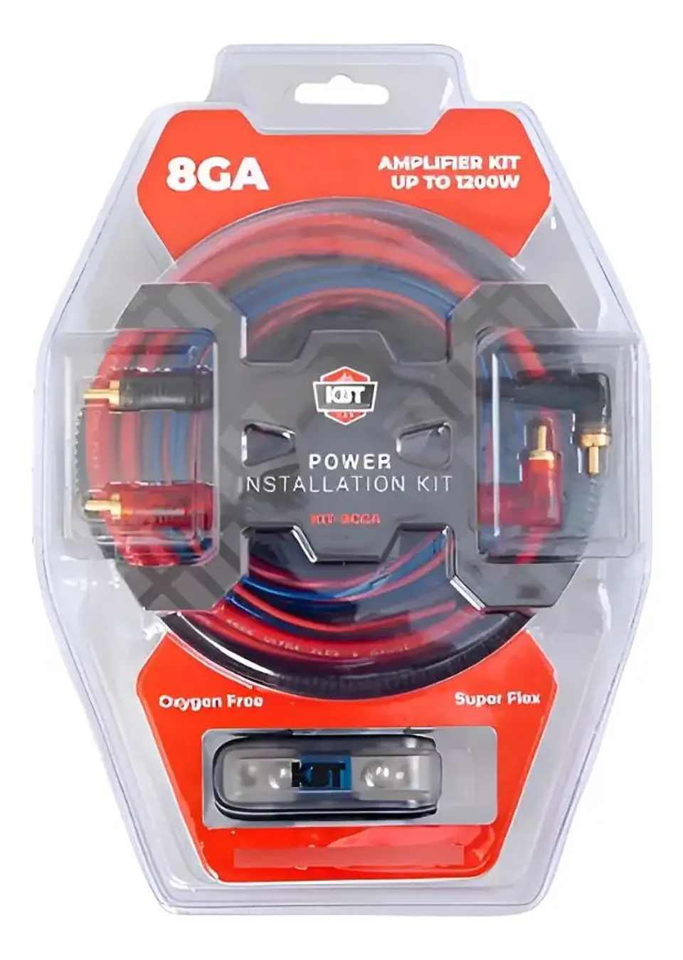 Kit Cable De Amplificador De Audio 8 Gauge 1200w KBT 1