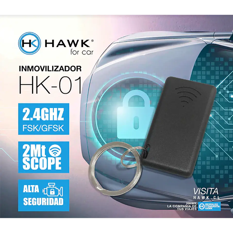Inmovilizador de Autos Hawk HK01 (2.4 GHZ | 12V) 1