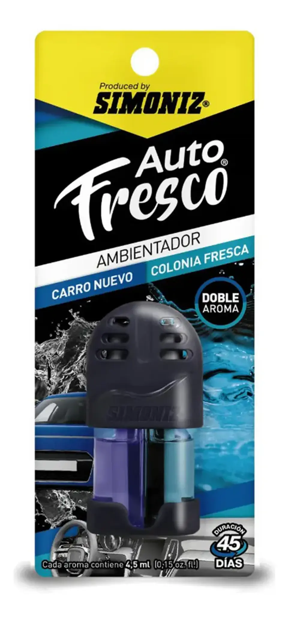 Ambientador Doble Aroma Carro/Colonia Simoniz 1