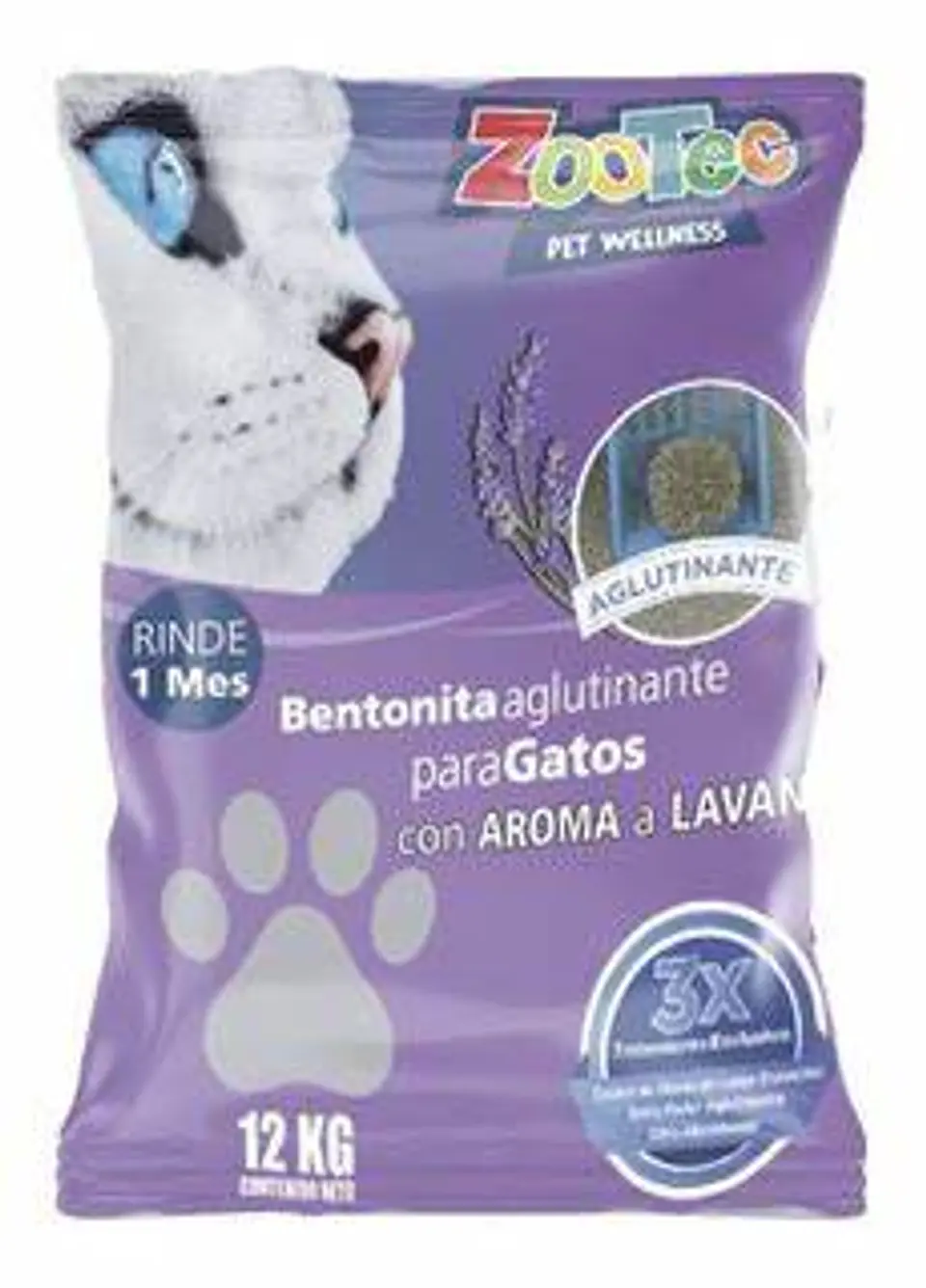 ARENA SANITARIA AGLUTINANTE 12 KG ZOOTEC AROMA LAVANDA 1