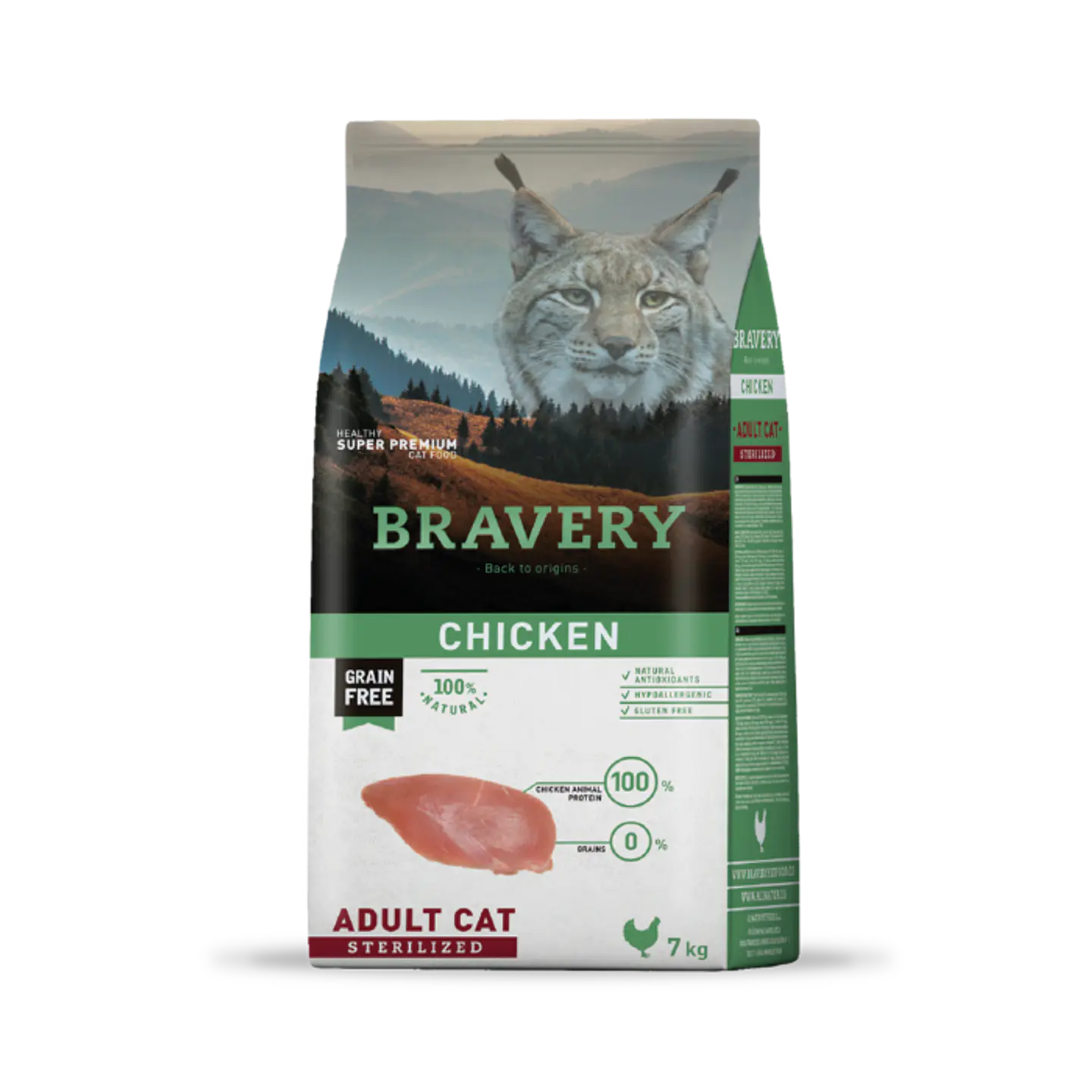 BRAVERY GATO ADULTO POLLO ESTERILIZADO LIBRE GRANO 1