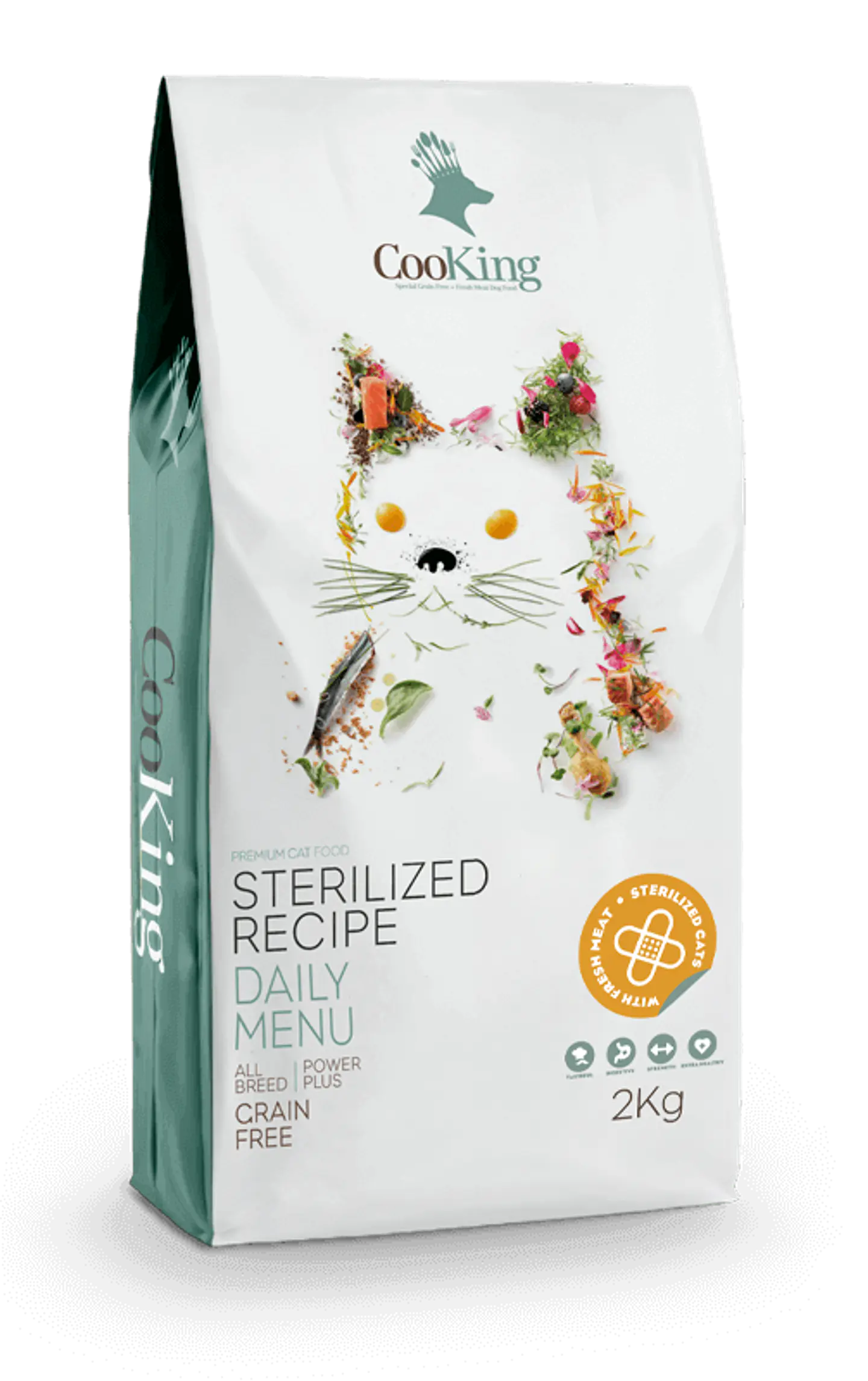 ALIMENTO PARA GATO PREMIUM CAT FOOD ESTERILIZADO CHICKEN COOKING 2KG 1
