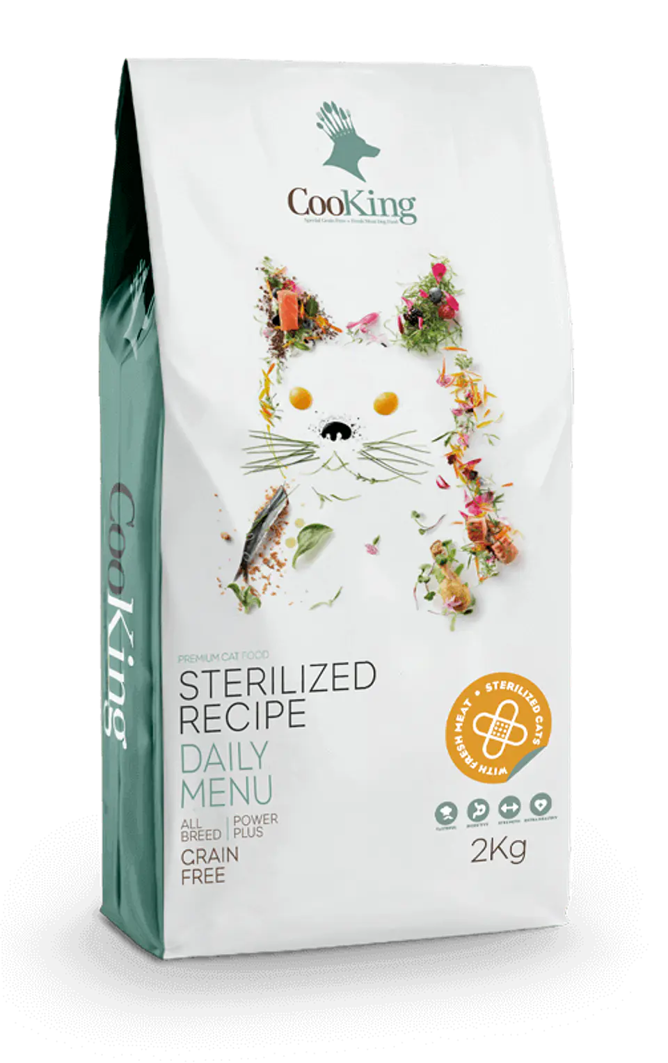 ALIMENTO PARA GATO PREMIUM CAT FOOD ESTERILIZADO CHICKEN COOKING 2KG 1