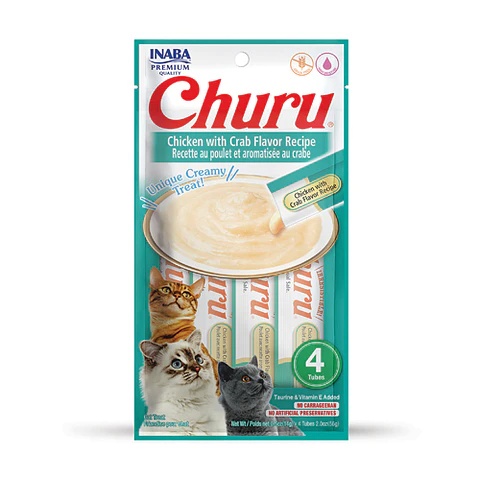 CHURU GATO POLLO+CANGREJO BOLSA CON 4 TUBOS