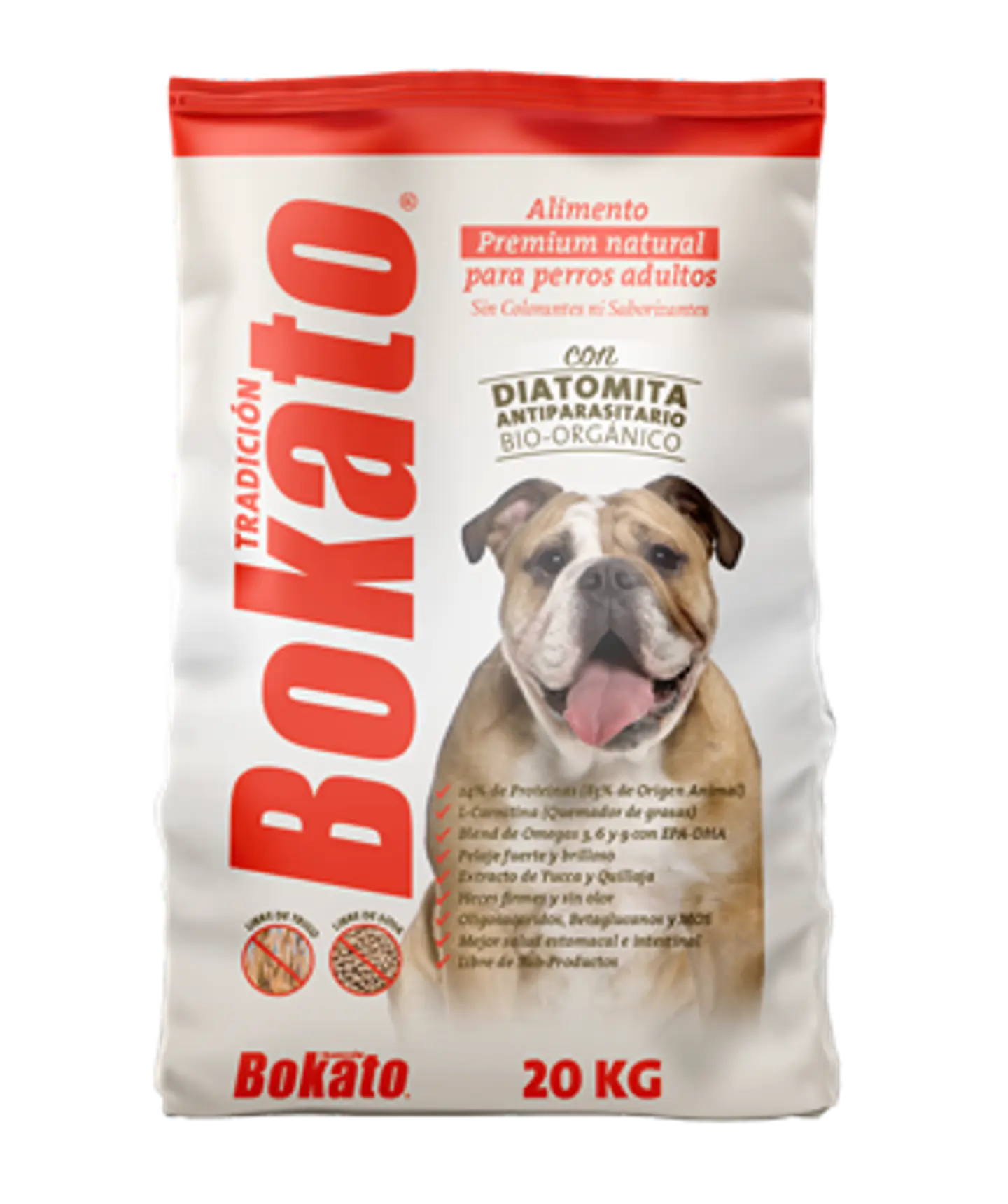 BOKATO ADULTO TRADICION 20 KG CON DIATOMITA ANTIPARASITARIO NATURAL 1