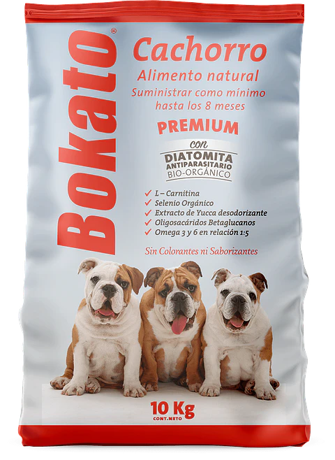 BOKATO CACHORRO 10 KG CON DIATOMITA ANTIPARASITARIO NATURAL