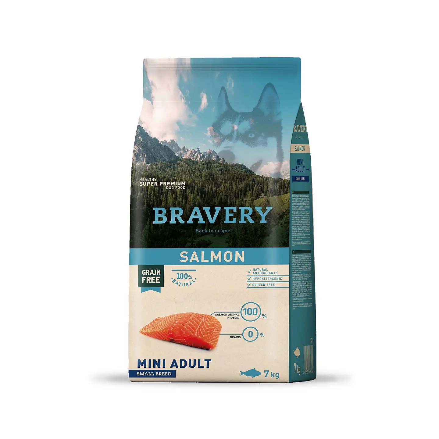 BRAVERY PERRO ADULTO SALMON 7 KG LIBRE DE GRANO (RAZAS PEQUEÑAS) 1