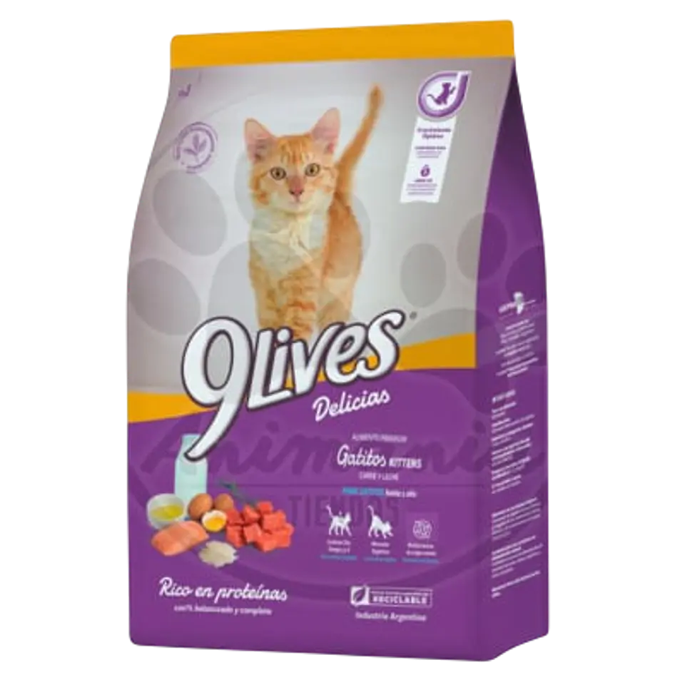 ALIMENTO PARA GATITO/KITTEN 9LIVES 8KG CARNE-LECHE 1