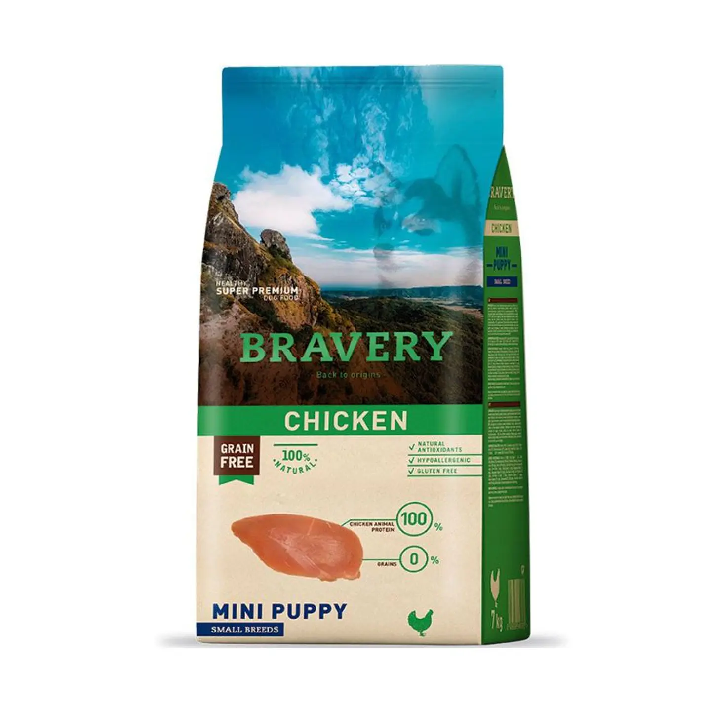 BRAVERY PERRO PUPPY CHICKEN 7 KG LIBRE DE GRANO (RAZAS PEQUEÑAS)  1