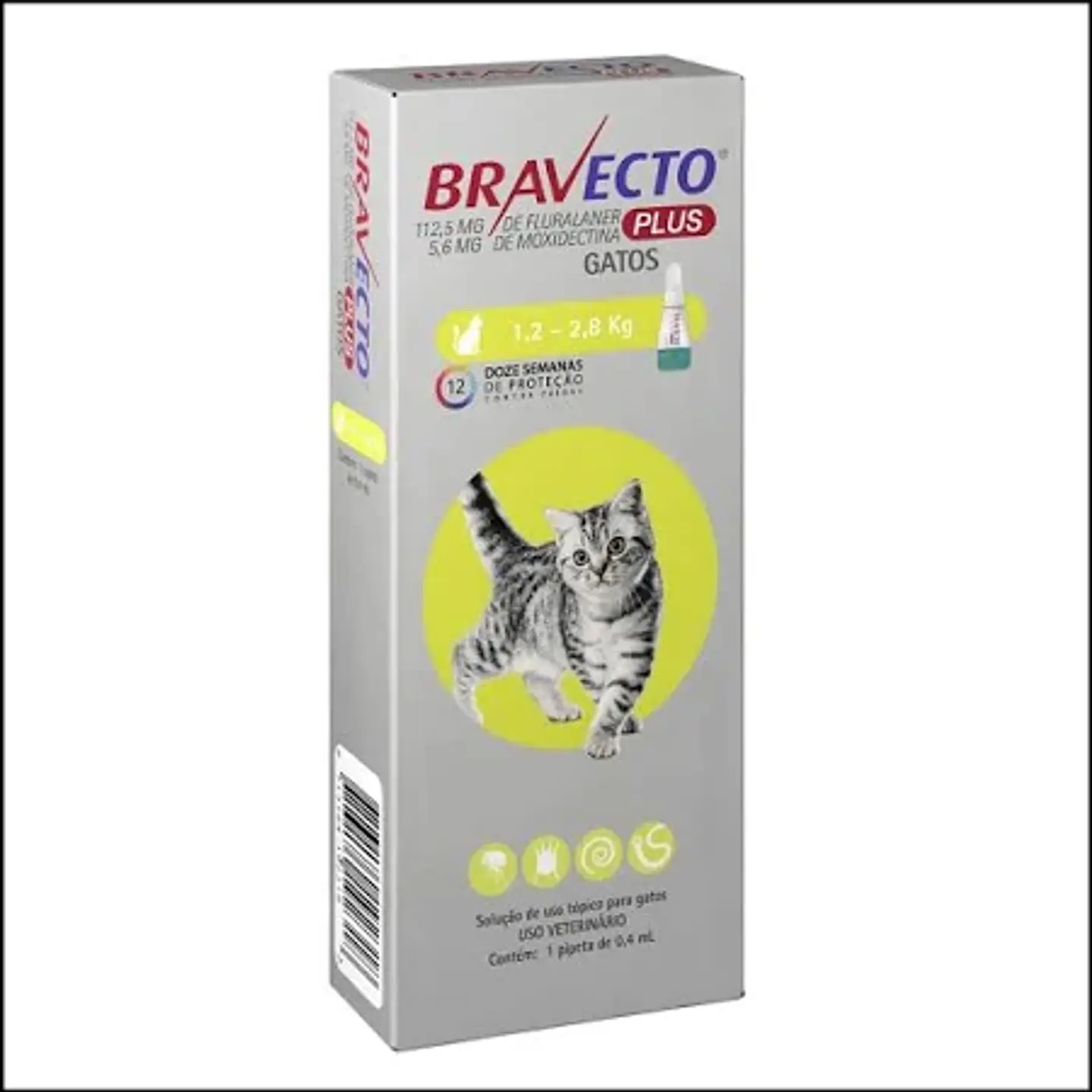 BRAVECTO TRATAMIENTO ANTIPARASITARIO INTERNO Y EXTERNO GATO 1,2 A 2,8KG 1