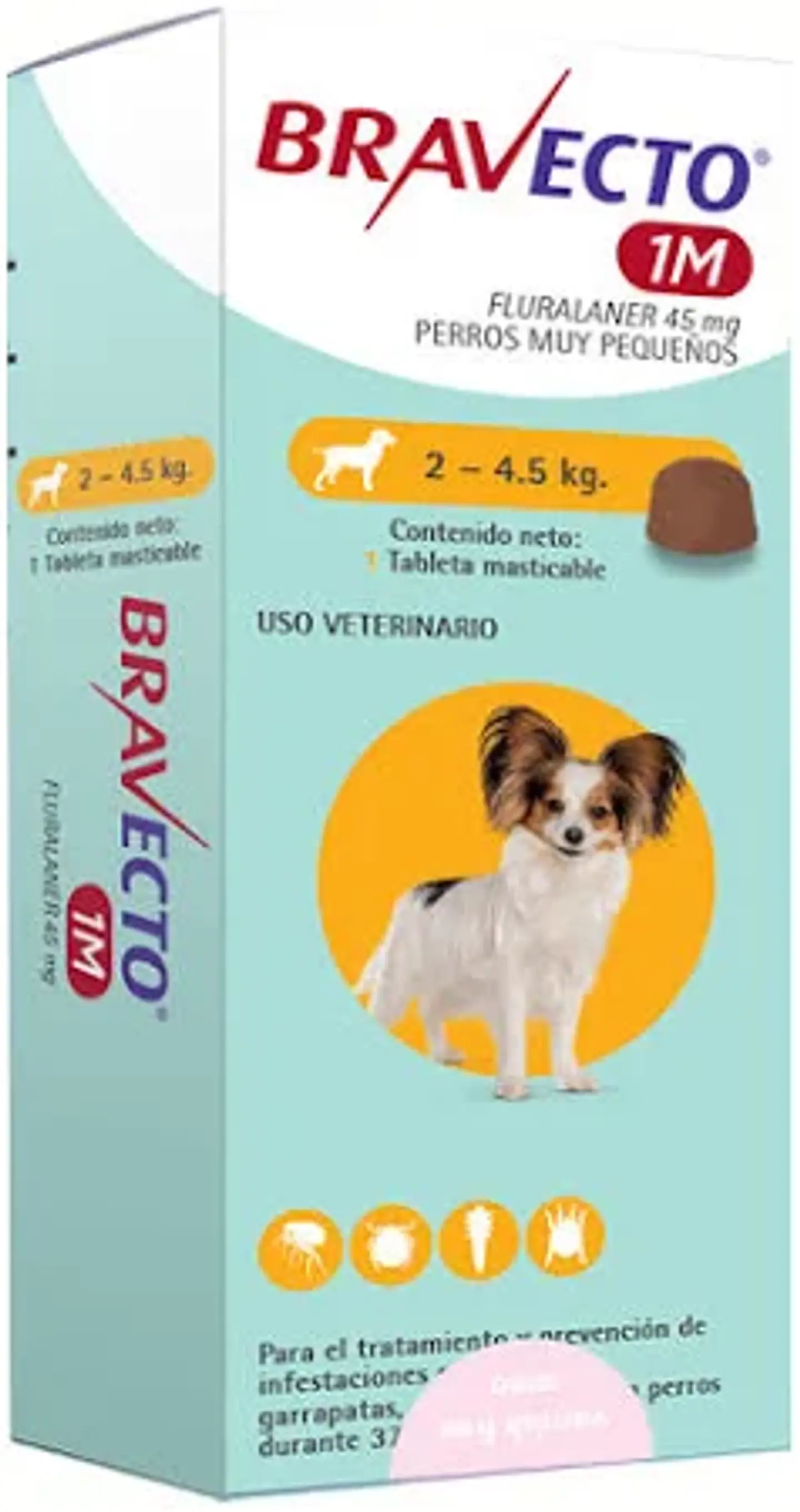BRAVECTO TRATAMIENTO ANTIPARASITARIO EXTERNO 2 A 4,5KG 1 COMP 1