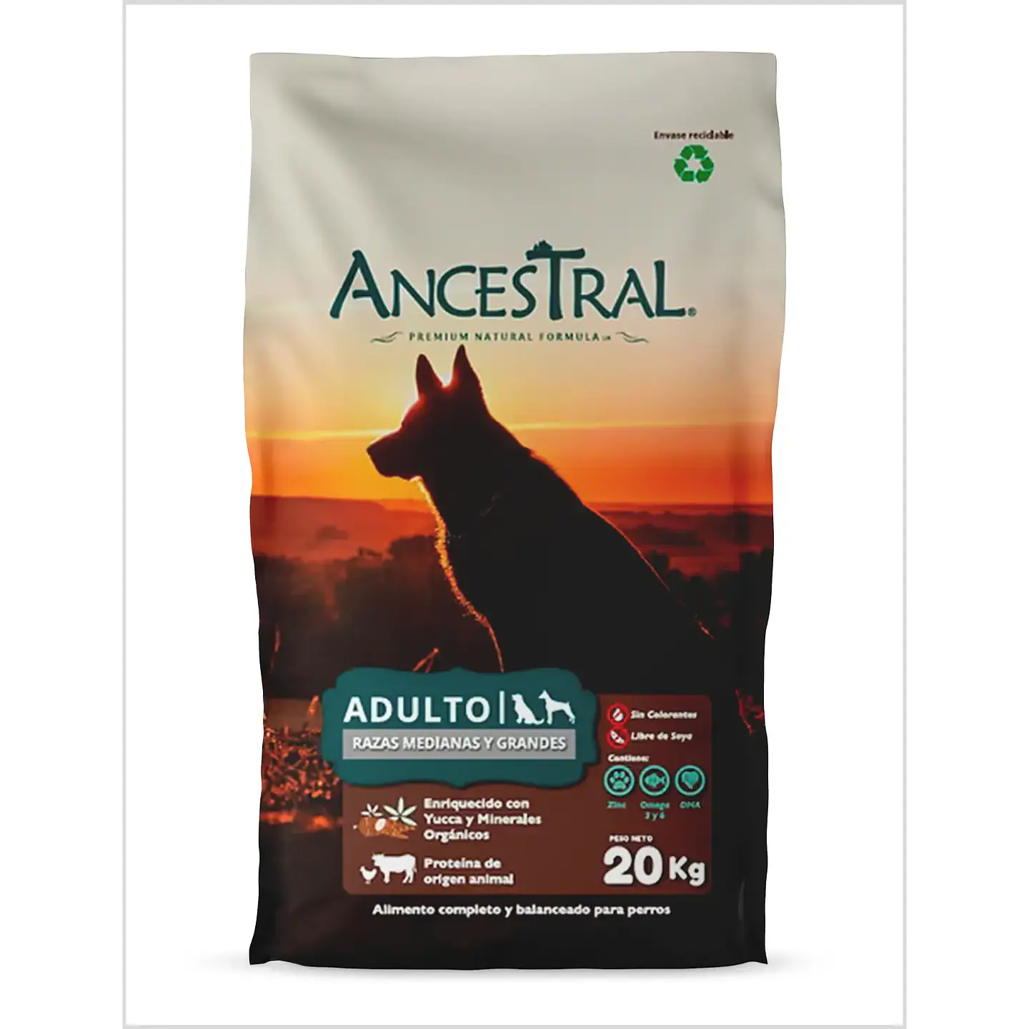 ANCESTRAL ALIMENTO PARA PERRO ADULTO RAZAS MEDIANAS Y GRANDES 20KG 1