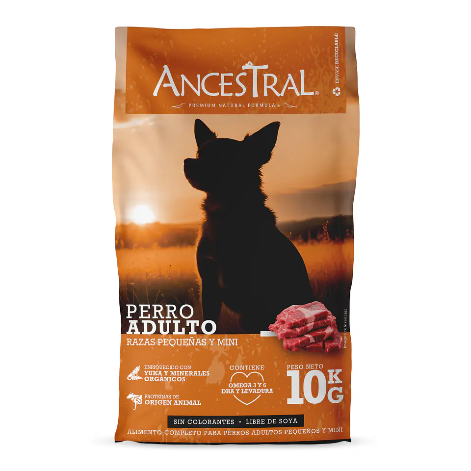 ANCESTRAL ALIMENTO PARA PERRO ADULTO RAZAS PEQUEÑAS 10KG 1