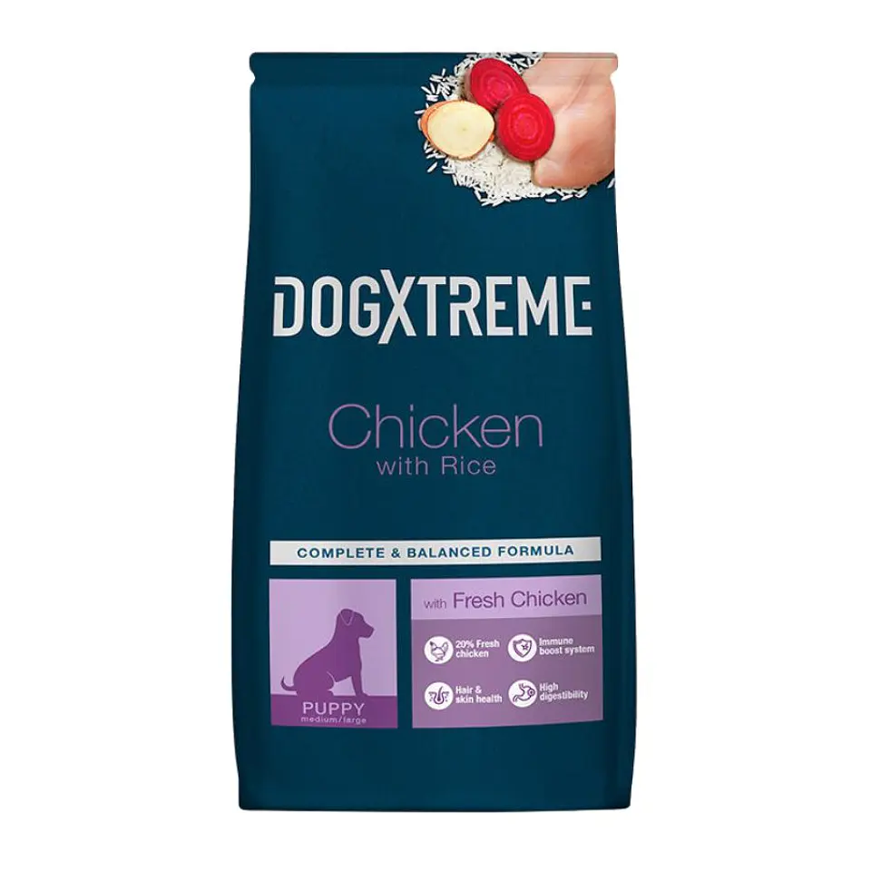 DOGXTREME CHICKEN ALIMENTO PERRO CACHORRO/PUPPY RAZA MEDIANA Y GRANDE 12KG 1