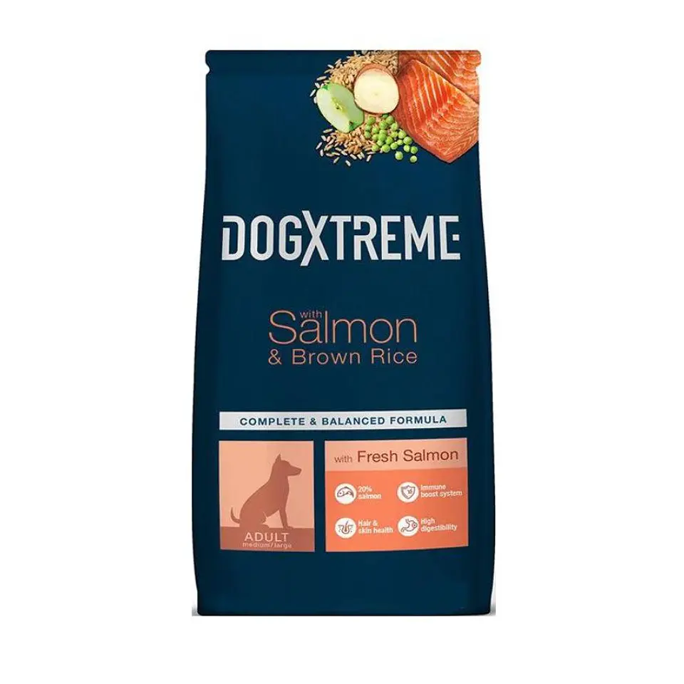 DOGXTREME SALMON ALIMENTO PERRO ADULTO RAZA MEDIANA Y GRANDE 12KG 1
