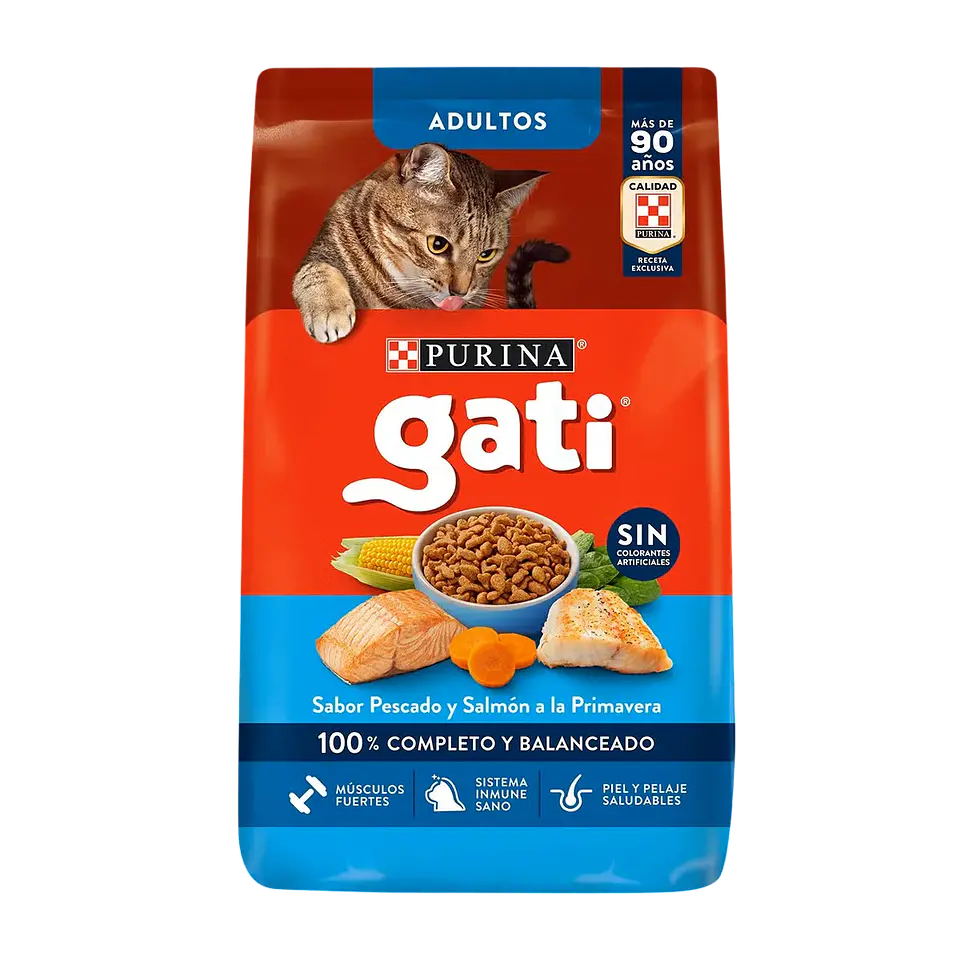 ALIMENTO PARA GATO ADULTO GATI PESCADO Y SALMON 8KG PURINA 1
