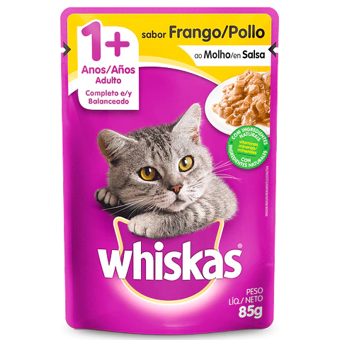 ALIMENTO HUMEDO SOBRE WHISKAS 85 GR GATO ADULTO POLLO