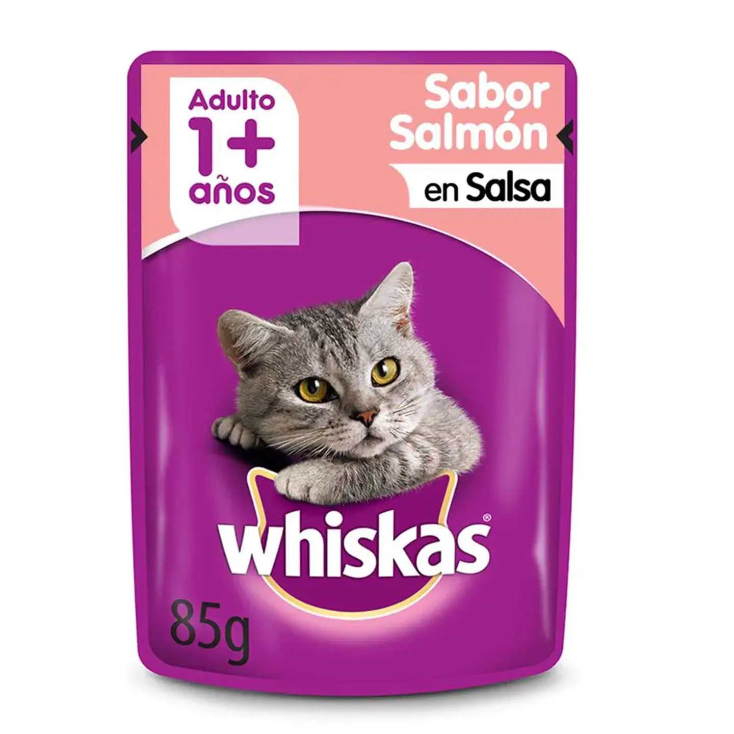 ALIMENTO HUMEDO SOBRE WHISKAS 85 GR GATO ADULTO SALMON 1