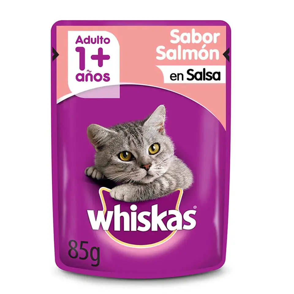 ALIMENTO HUMEDO SOBRE WHISKAS 85 GR GATO ADULTO SALMON 1