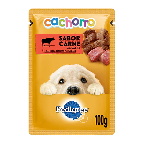 ALIMENTO HUMEDO SOBRE PEDIGREE 100 GR PERRO CACHORRO CARNE