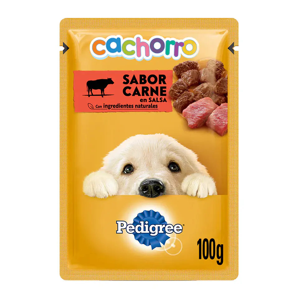 ALIMENTO HUMEDO SOBRE PEDIGREE 100 GR PERRO CACHORRO CARNE 1