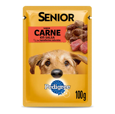 ALIMENTO HUMEDO SOBRE PEDIGREE 100 GR PERRO SENIOR CARNE