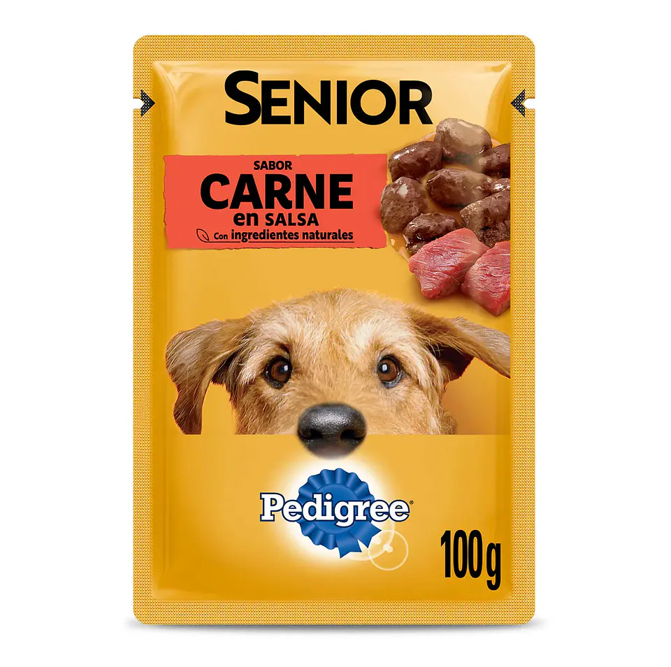 ALIMENTO HUMEDO SOBRE PEDIGREE 100 GR PERRO SENIOR CARNE 1