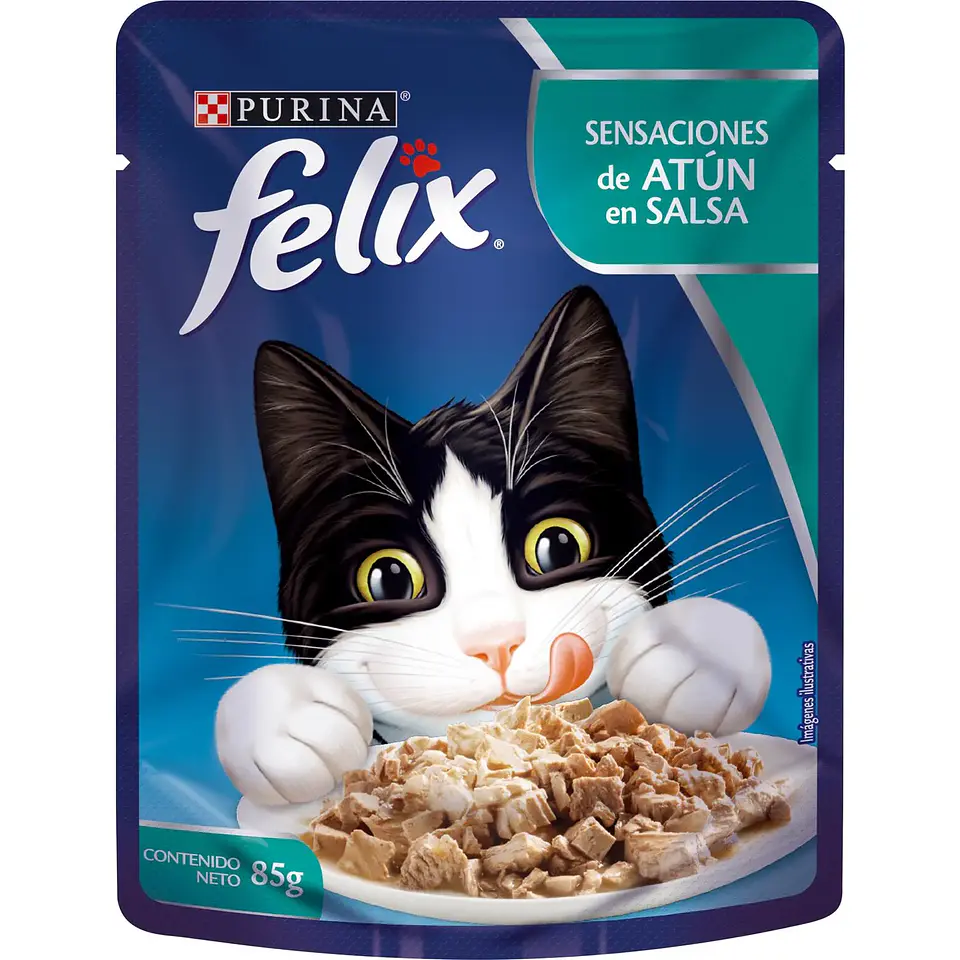 ALIMENTO HUMEDO POUCH FELIX GATO ADULTO ATUN 85GRS 1