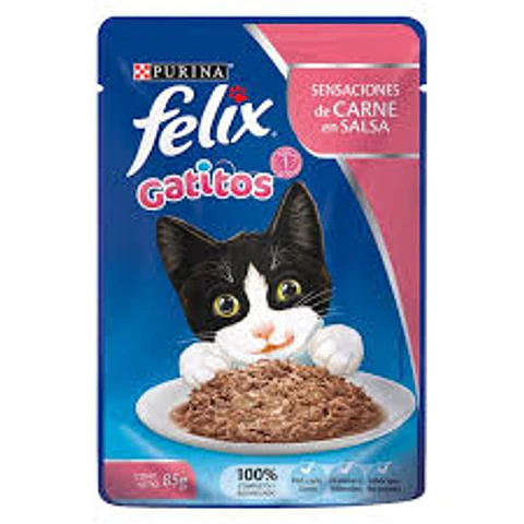 ALIMENTO HUMEDO POUCH FELIX GATITO PESCADO 85GRS