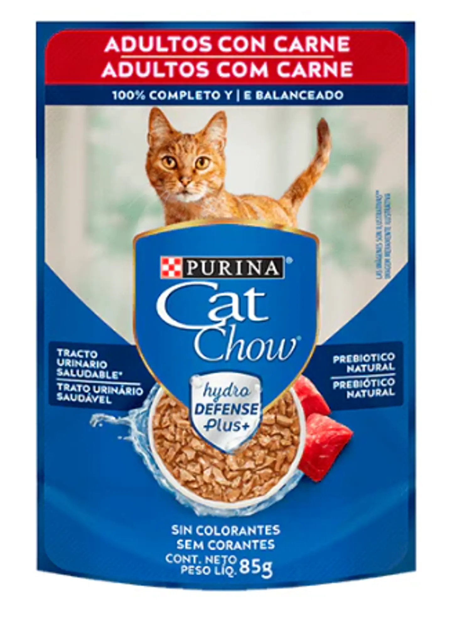 ALIMENTO HUMEDO PARA GATO ADULTO CAT CHOW PURINA SABOR CARNE 85 GRS 1
