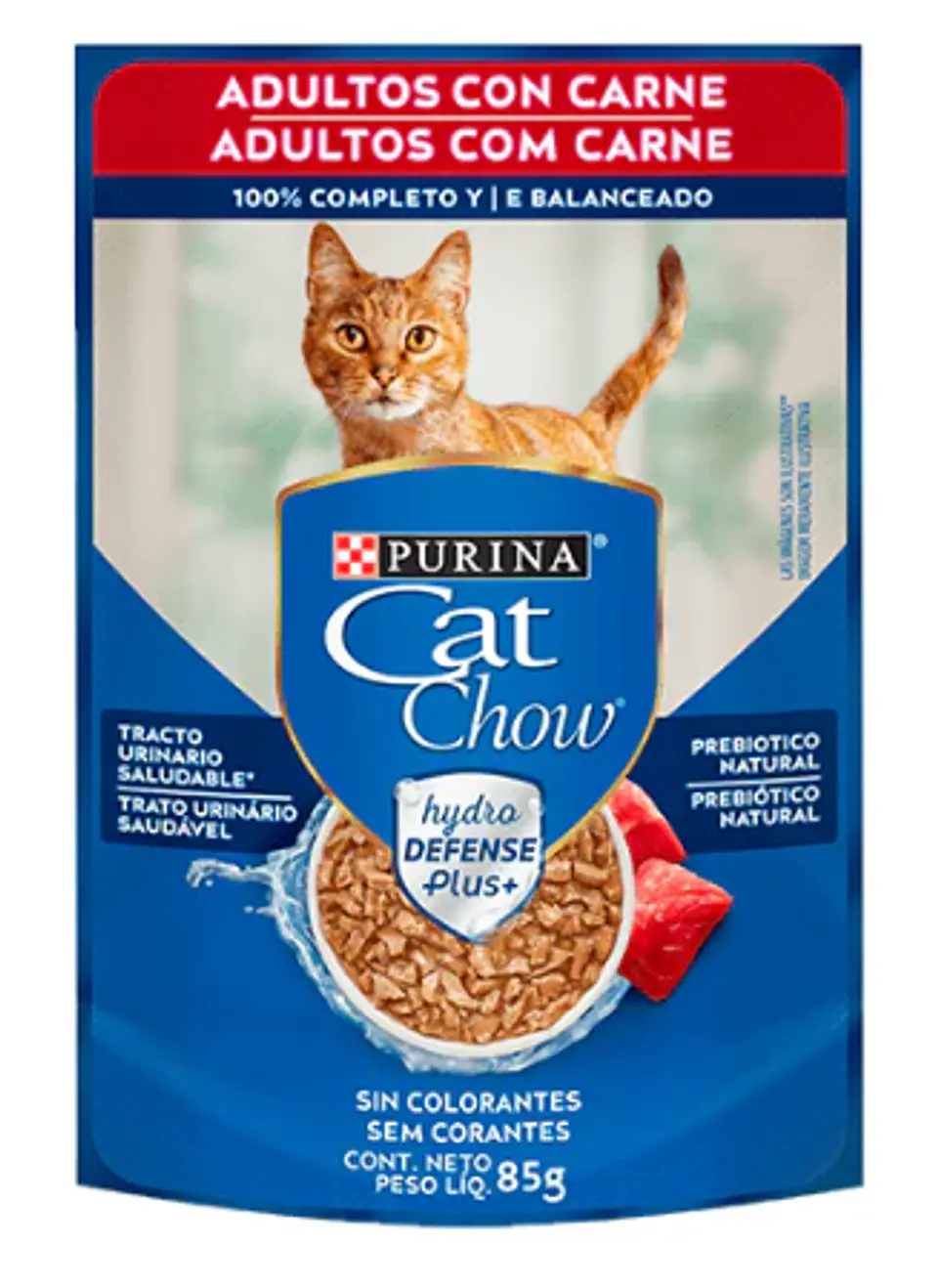 ALIMENTO HUMEDO PARA GATO ADULTO CAT CHOW PURINA SABOR CARNE 85 GRS 1