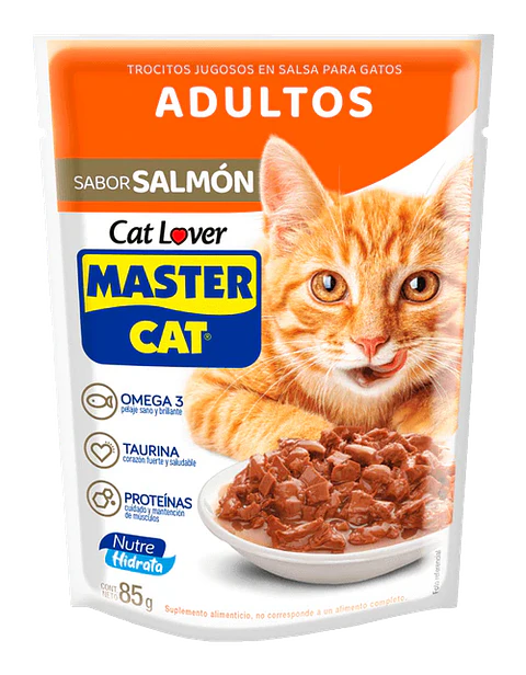 ALIMENTO HUMEDO SOBRE MASTERCAT 85 GR GATO ADULTO SALMON