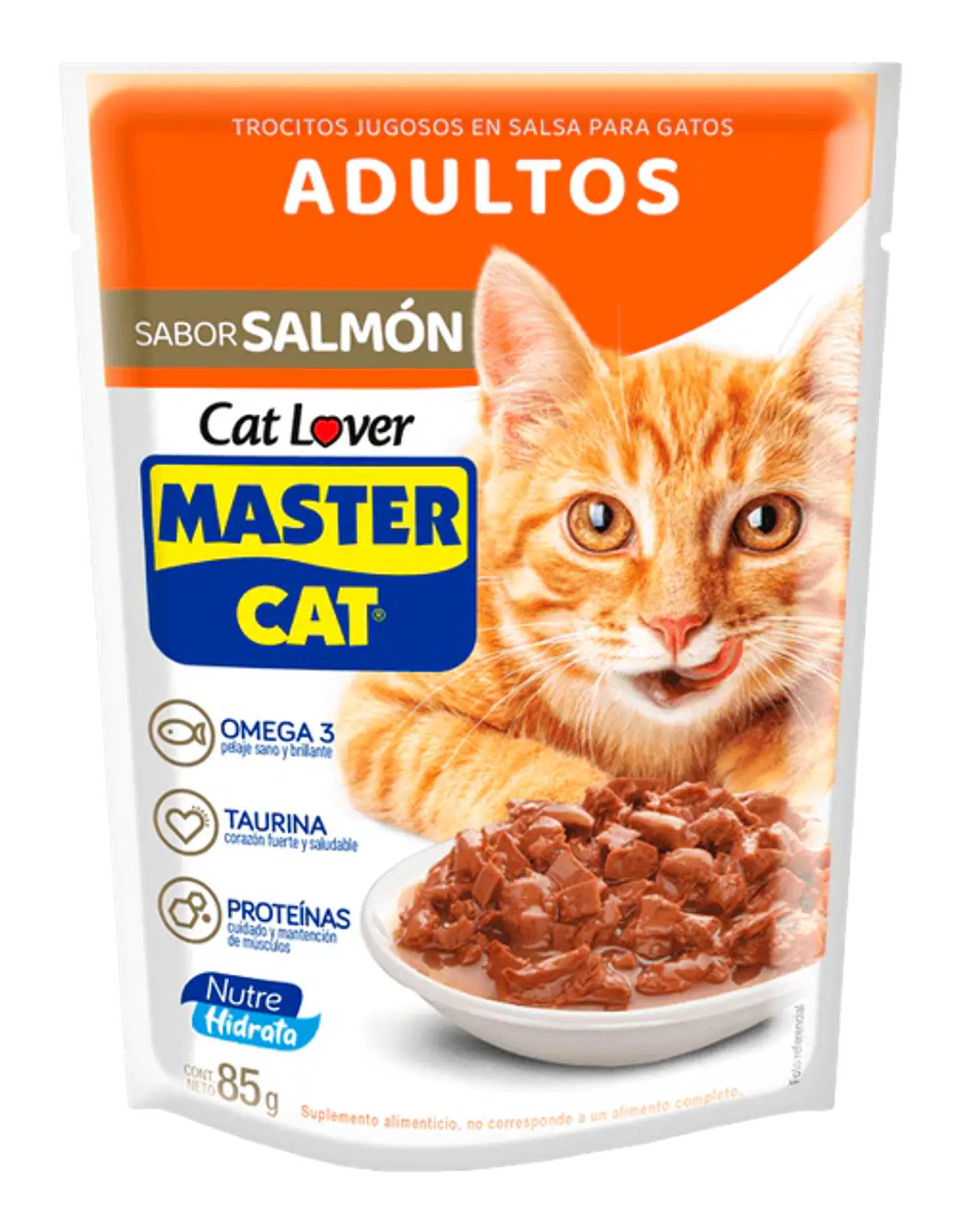 ALIMENTO HUMEDO SOBRE MASTERCAT 85 GR GATO ADULTO SALMON 1