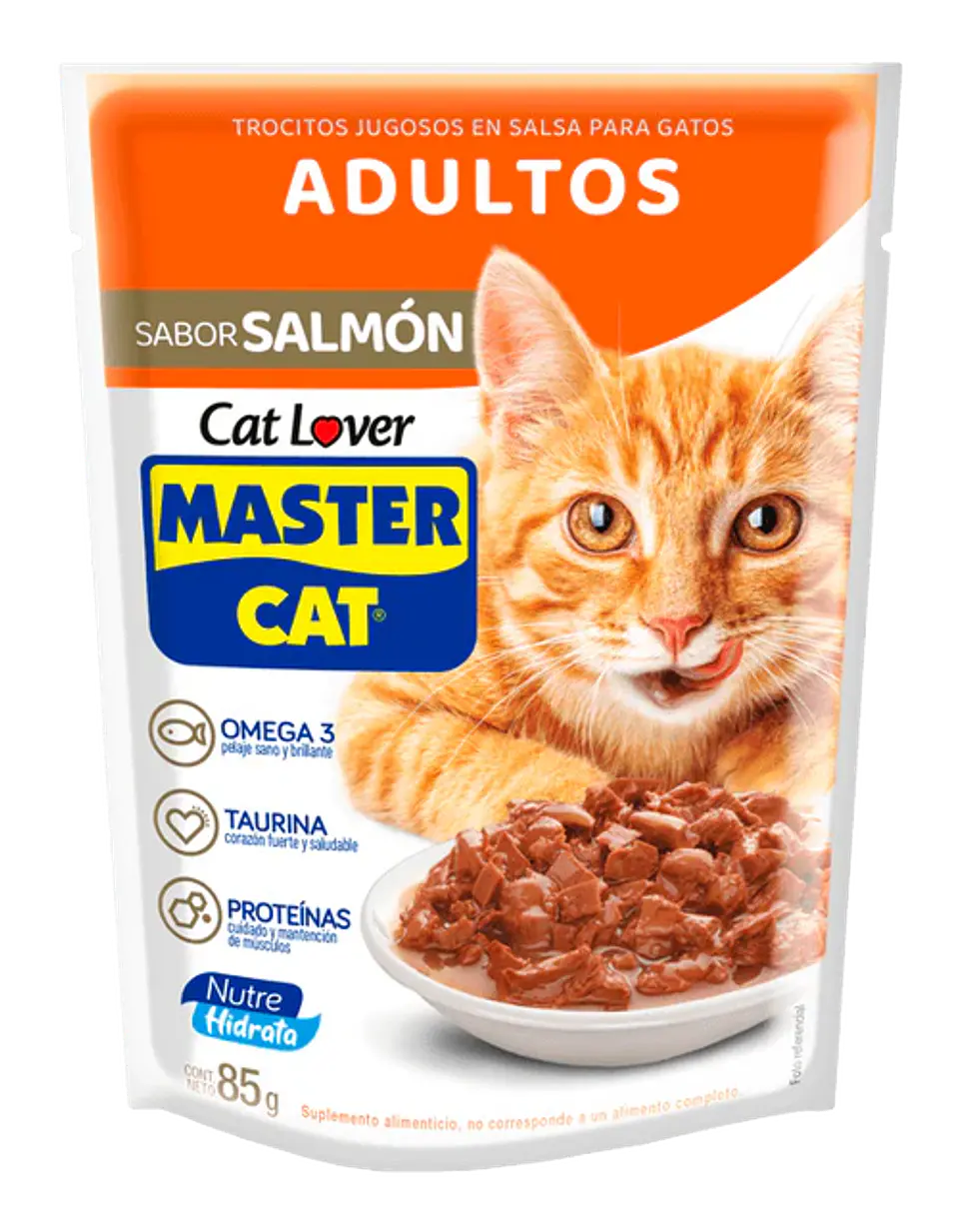 ALIMENTO HUMEDO SOBRE MASTERCAT 85 GR GATO ADULTO SALMON 1