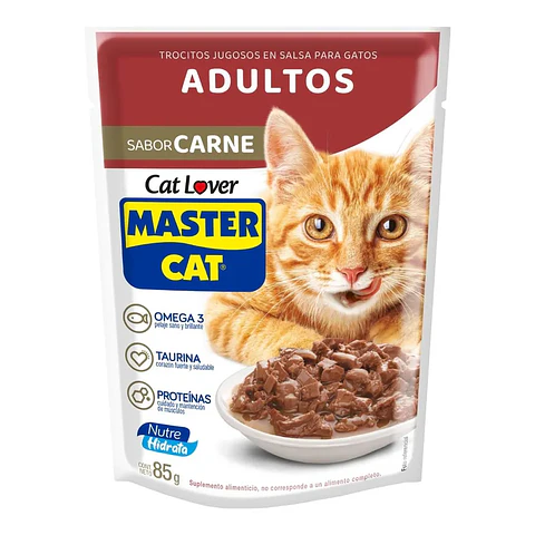 ALIMENTO HUMEDO SOBRE MASTERCAT 85 GR GATO ADULTO CARNE