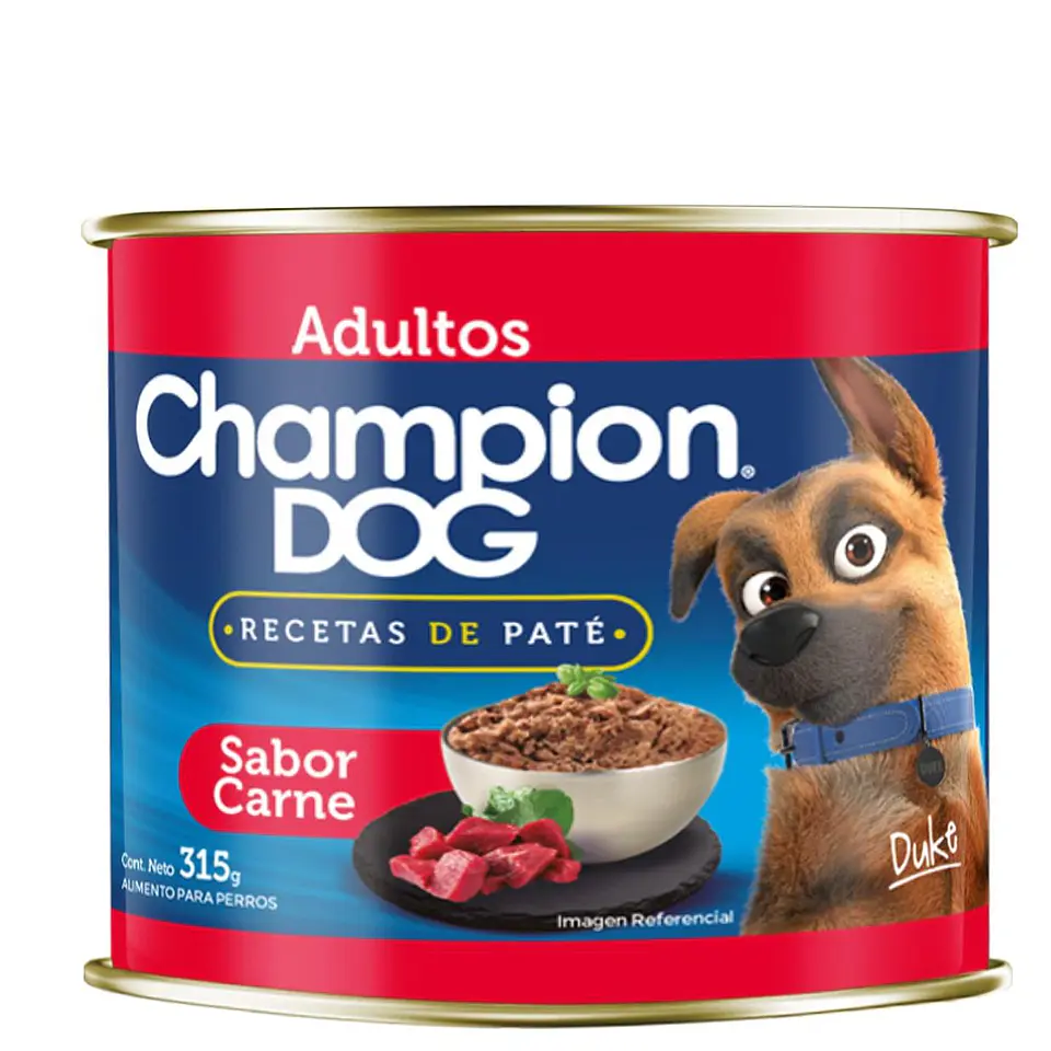 LATAS HUMEDO CHAMPION DOG PERRO ADULTO SABOR CARNE 315GR 1