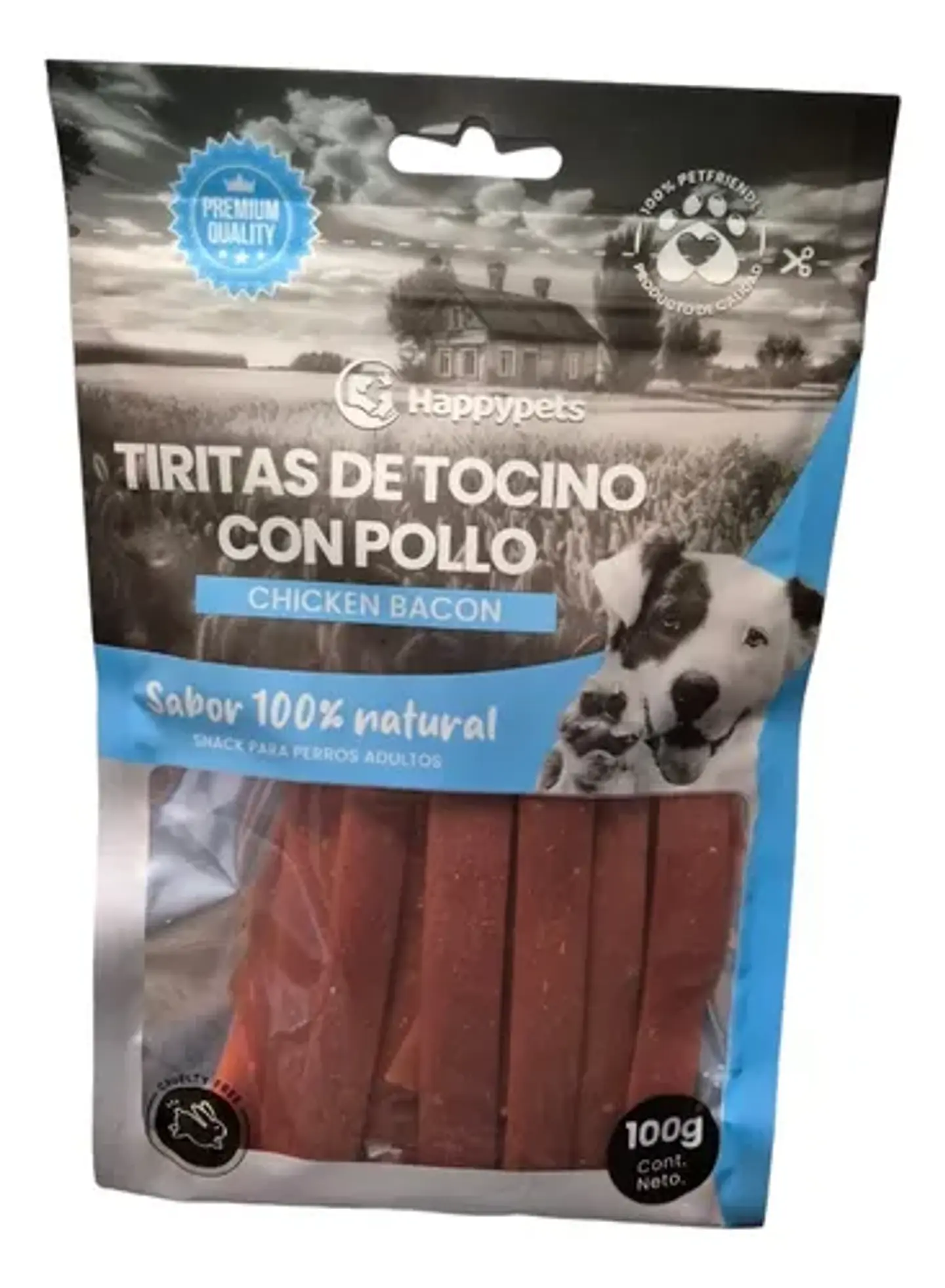 SNACK TIRITAS DE TOCINO CON POLLO 100GR 1