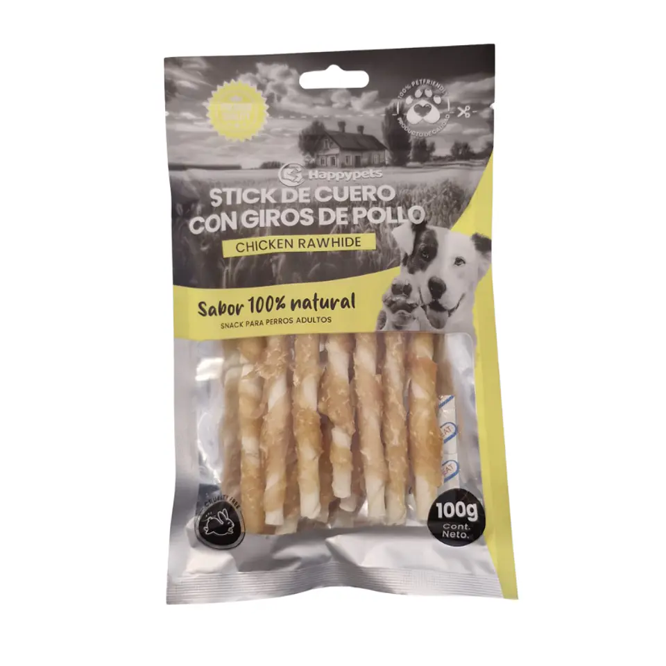 SNACK STICK DE CUERO CON GIROS DE POLLO 100GR 1