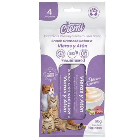 CREMI CREMOSO PREMIO PARA GATOS EN BOLSA DE 4 TUBOS (15GRS X 4 TUBOS)