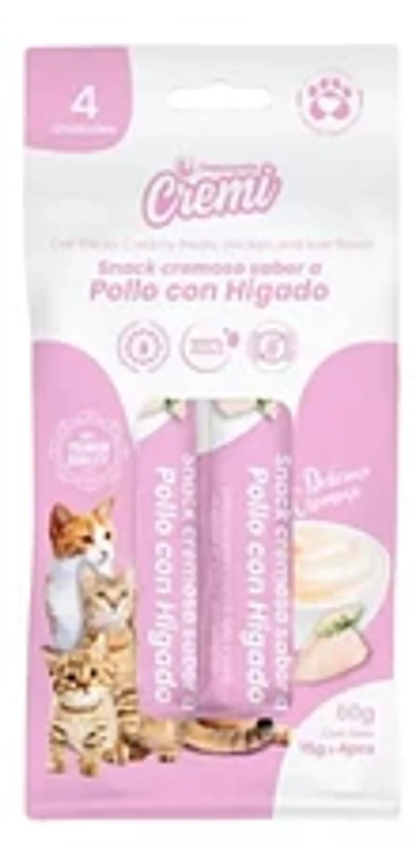 CREMI CREMOSO PREMIO PARA GATOS EN BOLSA DE 4 TUBOS (15GRS X 4 TUBOS) 4