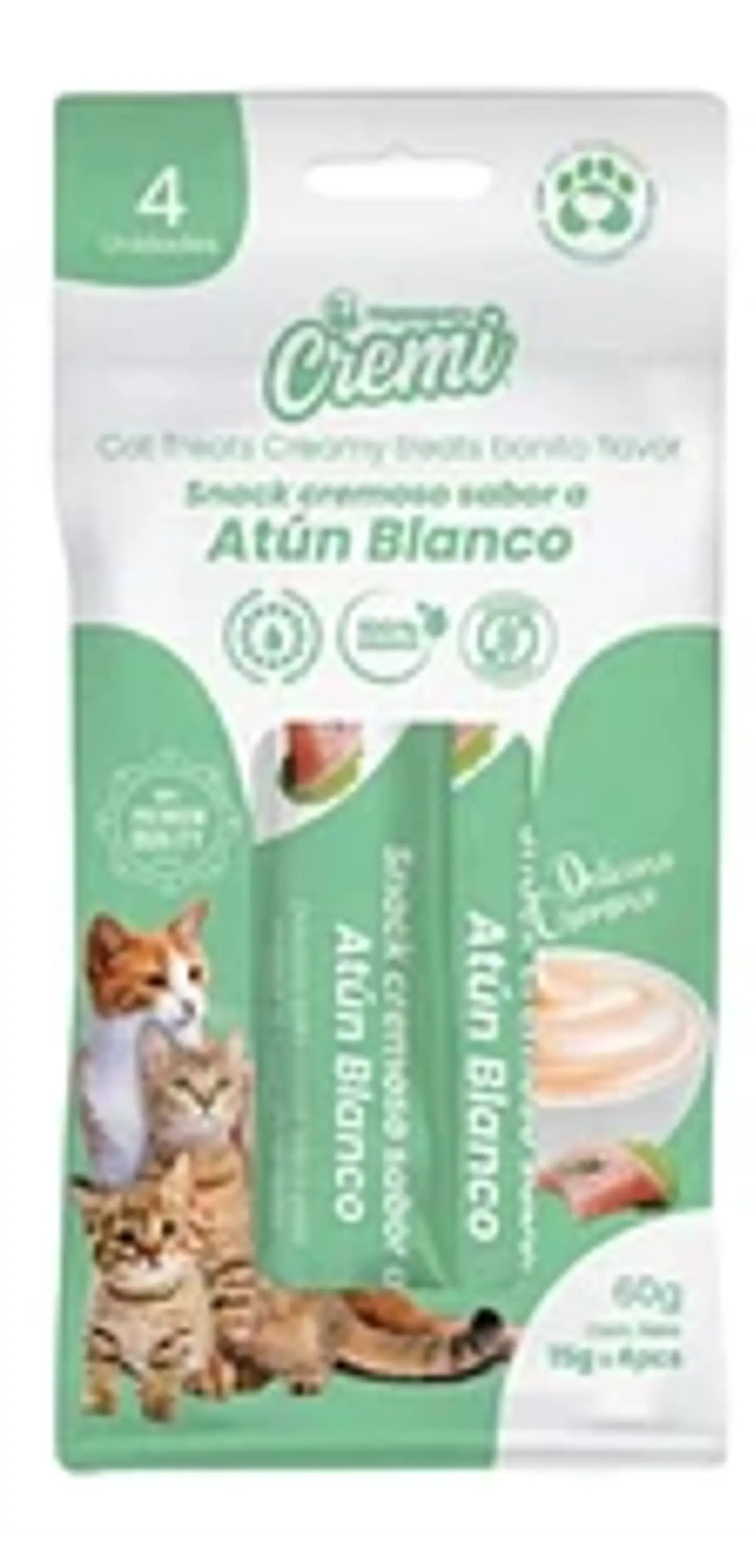 CREMI CREMOSO PREMIO PARA GATOS EN BOLSA DE 4 TUBOS (15GRS X 4 TUBOS) 5