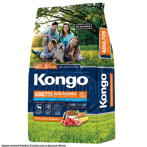 KONGO ALIMENTO PARA PERRO ADULTO RAZAS PEQUEÑAS 15+2KG 23% PROTEINA