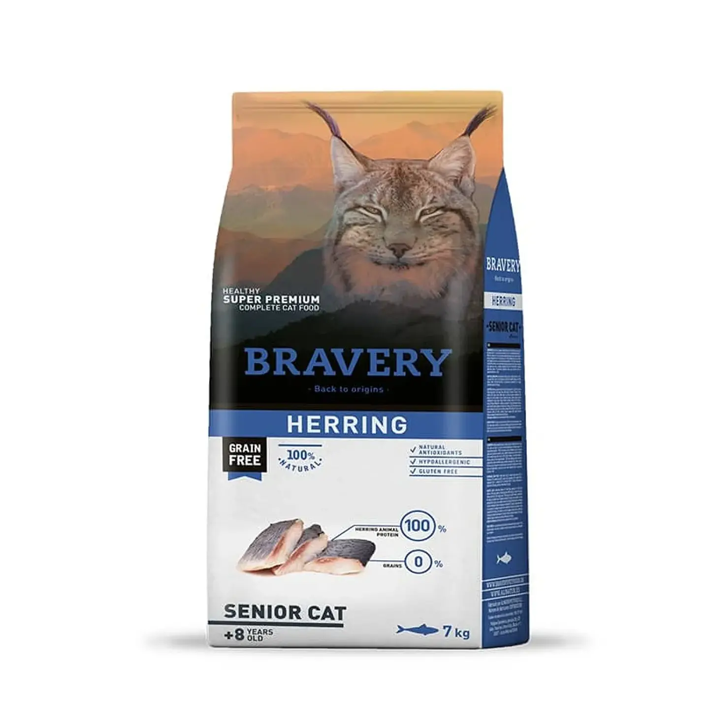 BRAVERY GATO ADULTO HERRING LIBRE DE GRANO SENIOR +8 1