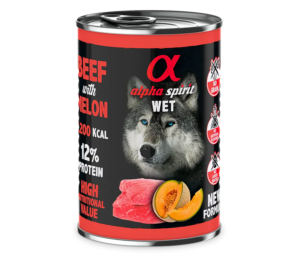 ALPHA LATA TERNERA CON MELON 400GR 1