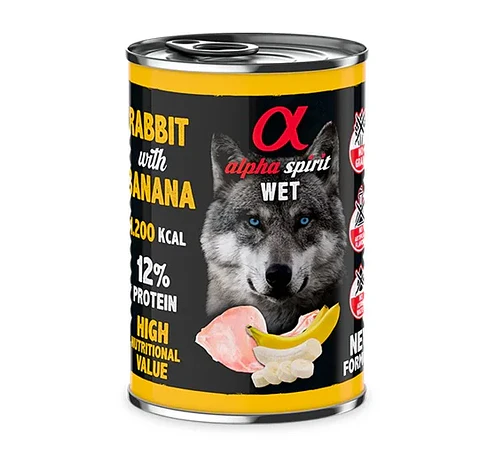 ALPHA LATA CONEJO CON PLATANO 400GR