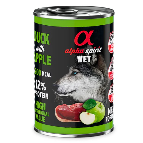 ALPHA LATA PATO CON MANZANA VERDE 400GR