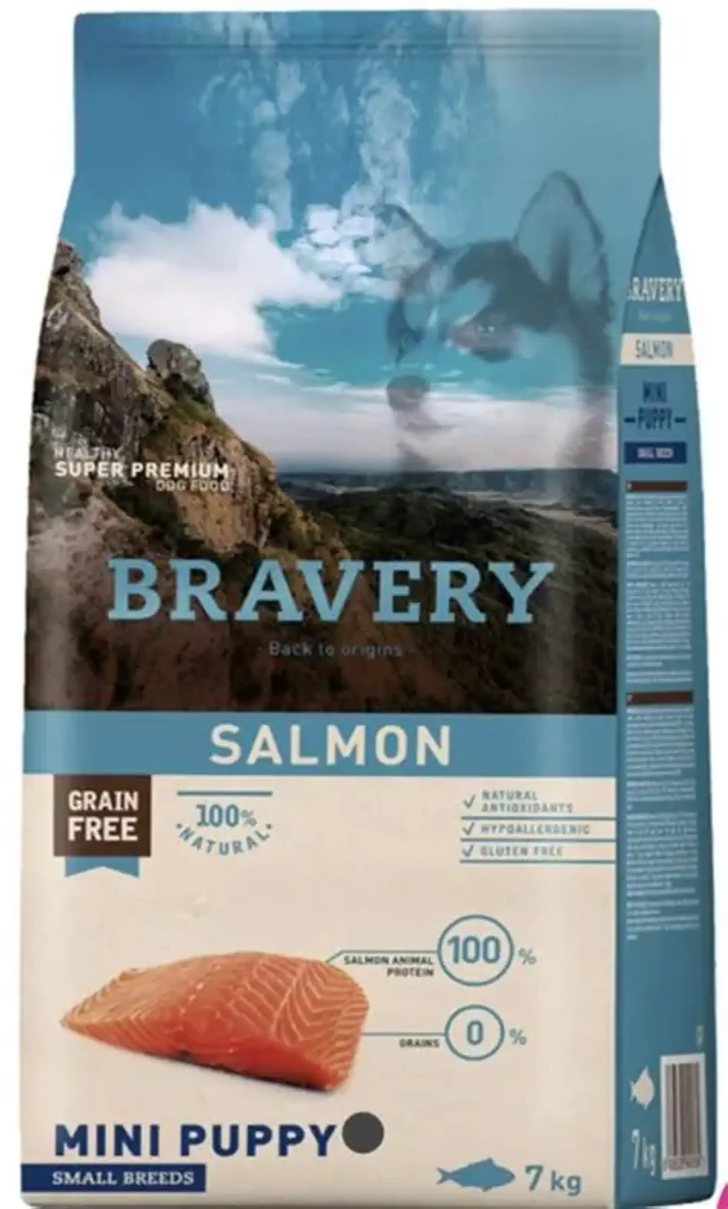 BRAVERY PERRO PUPPY SALMON 7 KG LIBRE DE GRANO (RAZAS PEQUEÑAS) *FECHA CORTA* 1