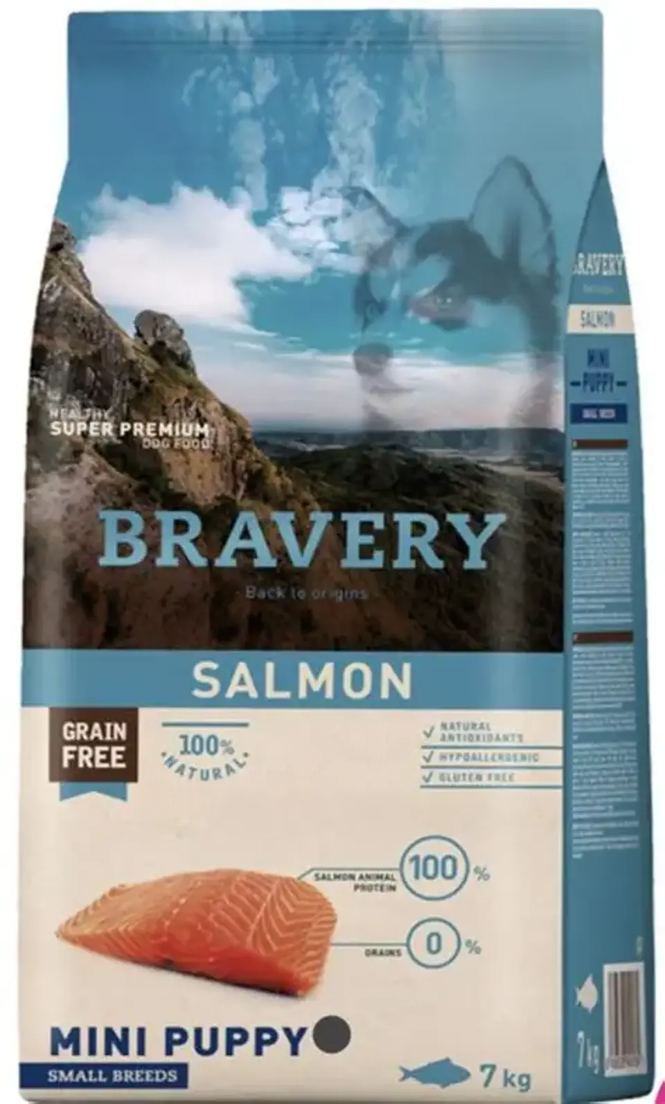 BRAVERY PERRO PUPPY SALMON 7 KG LIBRE DE GRANO (RAZAS PEQUEÑAS) *FECHA CORTA* 1