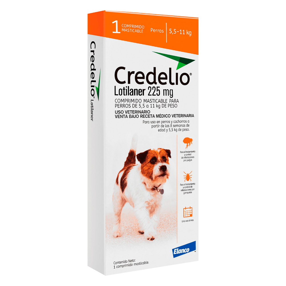 ANTIPARASITARIO CREDELIO 225MG 1 COMP 5,5KG A 11KG
